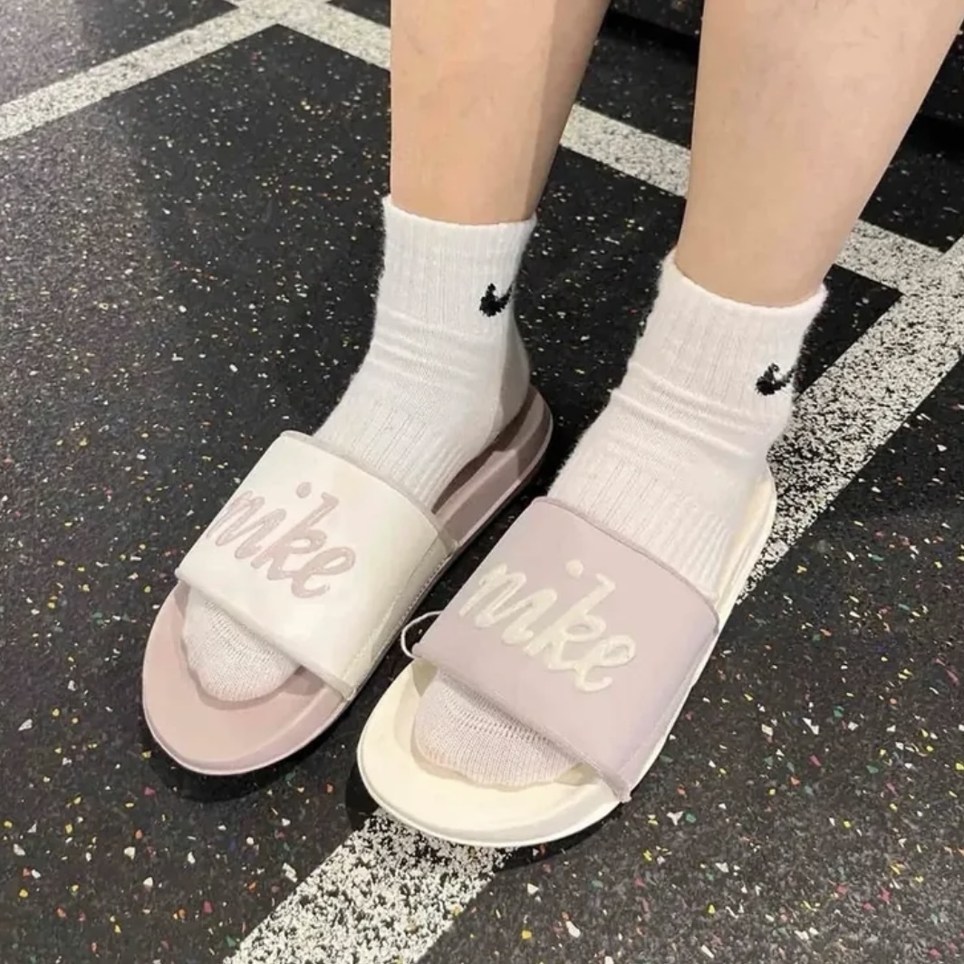 Nike Offcourt Slide Mix 鴛鴦玫瑰粉紫 立體Logo 拖鞋 軟底 海綿