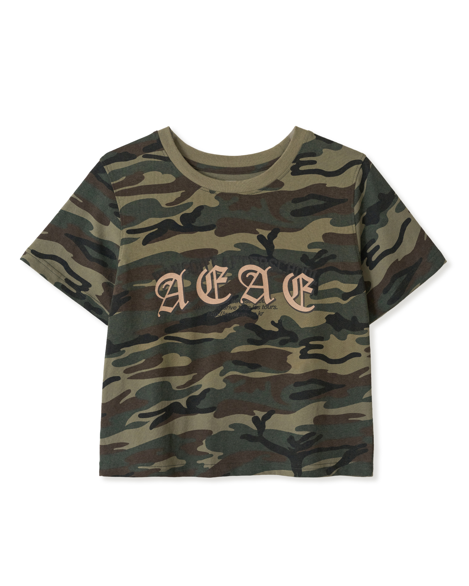[aeae] LAYERED GOTHIC LOGO CROP T-SHIRTS