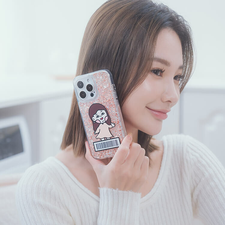【插畫聯名】挖系小y say嗨 玫瑰金貝拉殼 - (訂製名字) iPhone客製化手機殼