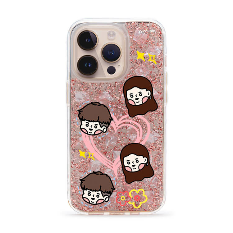 【插畫聯名】挖系小y 飄移小y 玫瑰金貝拉殼 - (訂製名字) iPhone客製化手機殼