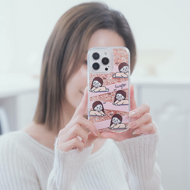 【插畫聯名】挖系小y 不許哭哭 玫瑰金貝拉殼 - (訂製名字) iPhone客製化手機殼