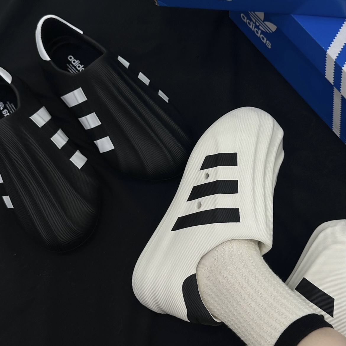 Adidas adiFOM originals Superstar 黑/白 貝殼頭 經典 三線 厚底增高 膠鞋襪套鞋 HQ8752/50