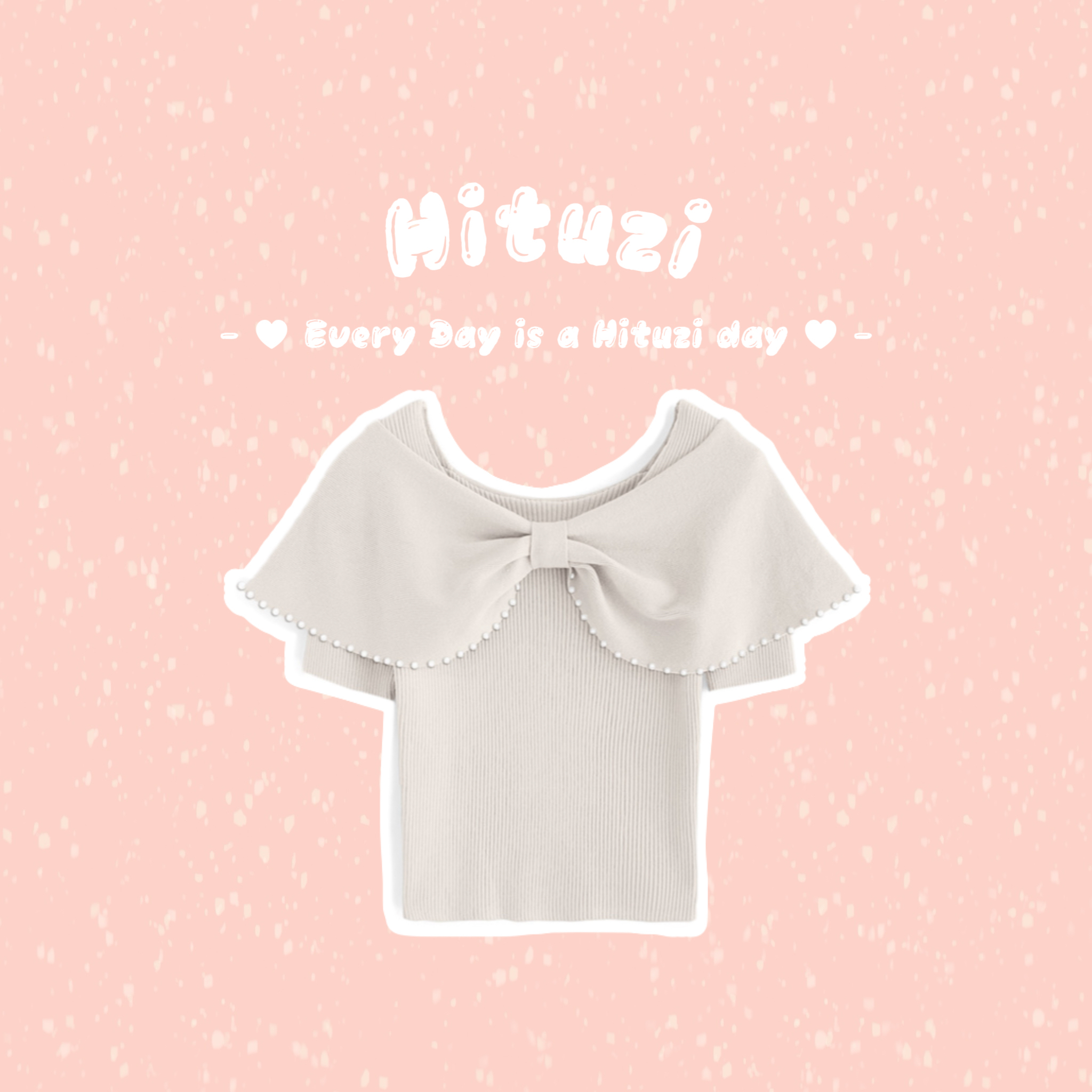 珍珠蝴蝶結披肩上衣