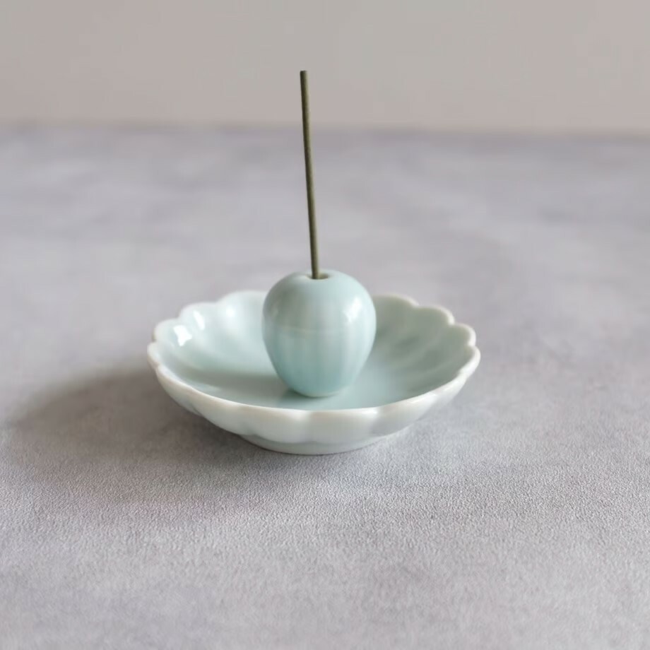 虎仙窯 青磁香立