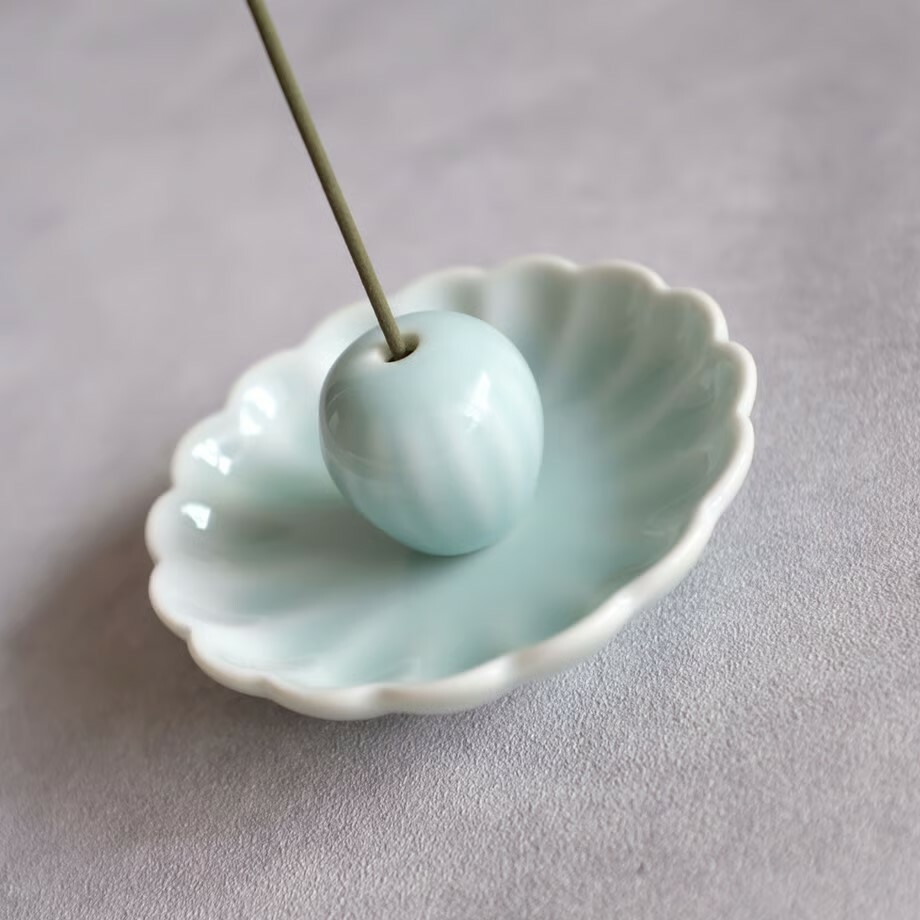 虎仙窯 青磁香立