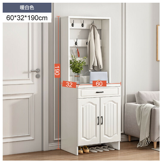 New integrated storage cabinet shoe cabinet screen decoration cabinet [warm white 60*32*190CM]
