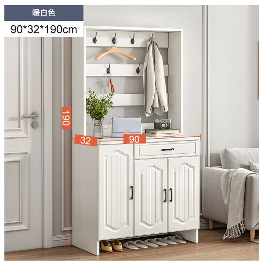 New integrated storage cabinet shoe cabinet screen decoration cabinet [warm white 90*32*190CM]