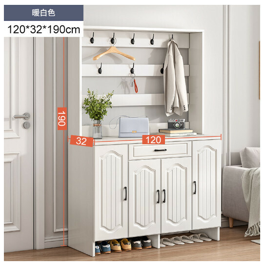 New integrated storage cabinet shoe cabinet screen decoration cabinet [warm white 120*32*190CM]