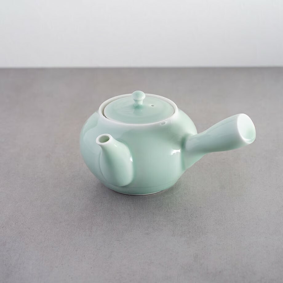 虎仙窯 青瓷竹丸 茶壺