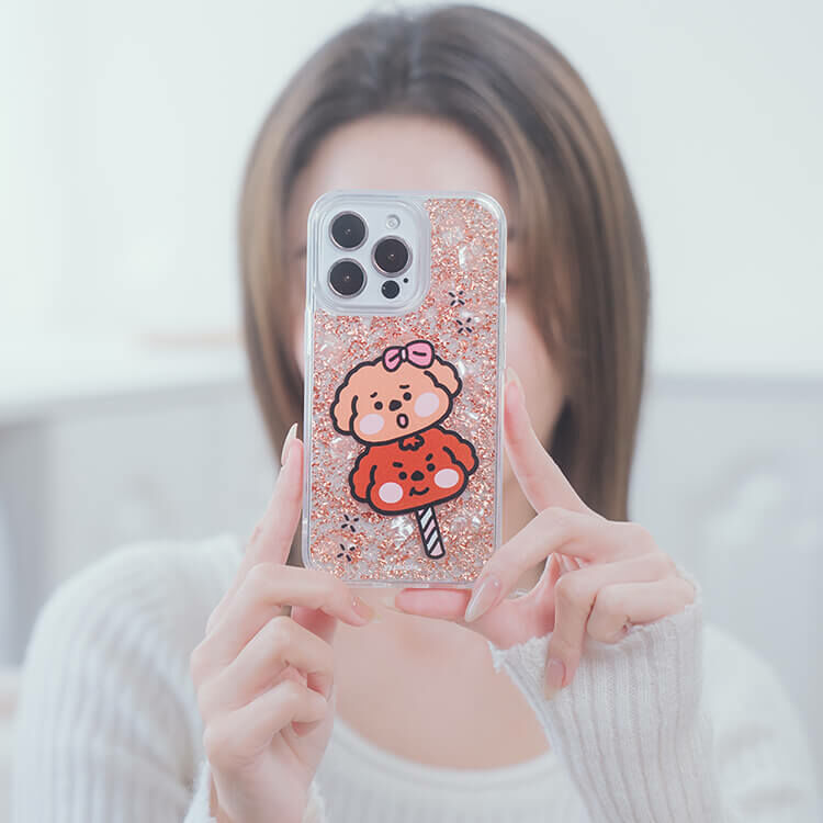 【插畫聯名】挖系小y 貴賓冰棒 玫瑰金貝拉殼 - (訂製名字) iPhone客製化手機殼