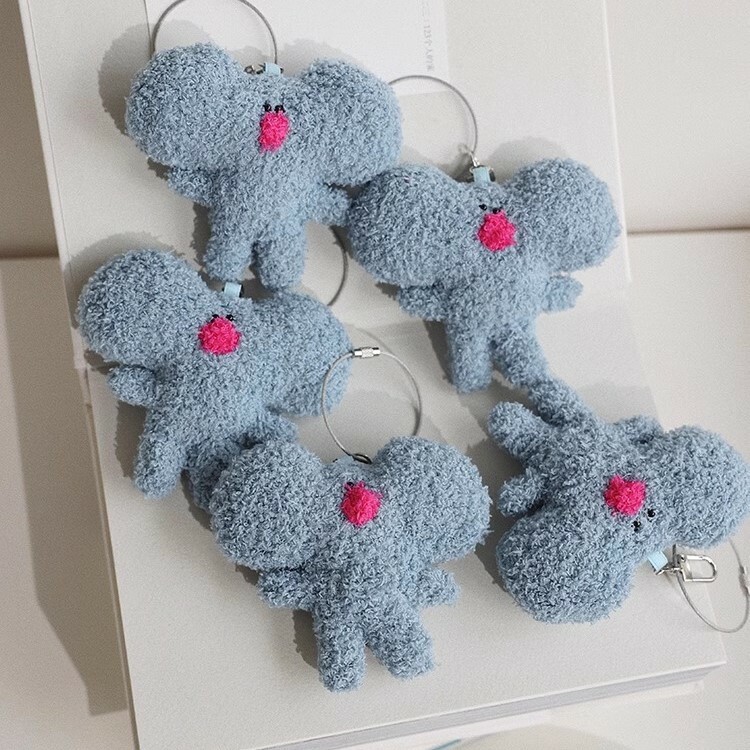 《4237》軟萌可愛毛毛大象吊飾鑰匙圈