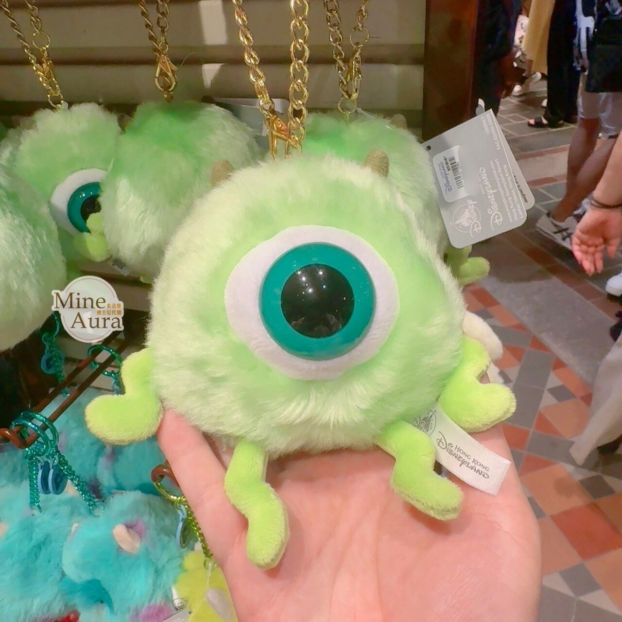 大眼仔 Mike Wazowski 毛毛 造型 鑰匙圈 吊飾 怪獸電力公司 Monsters, Inc. -香港迪士尼樂園