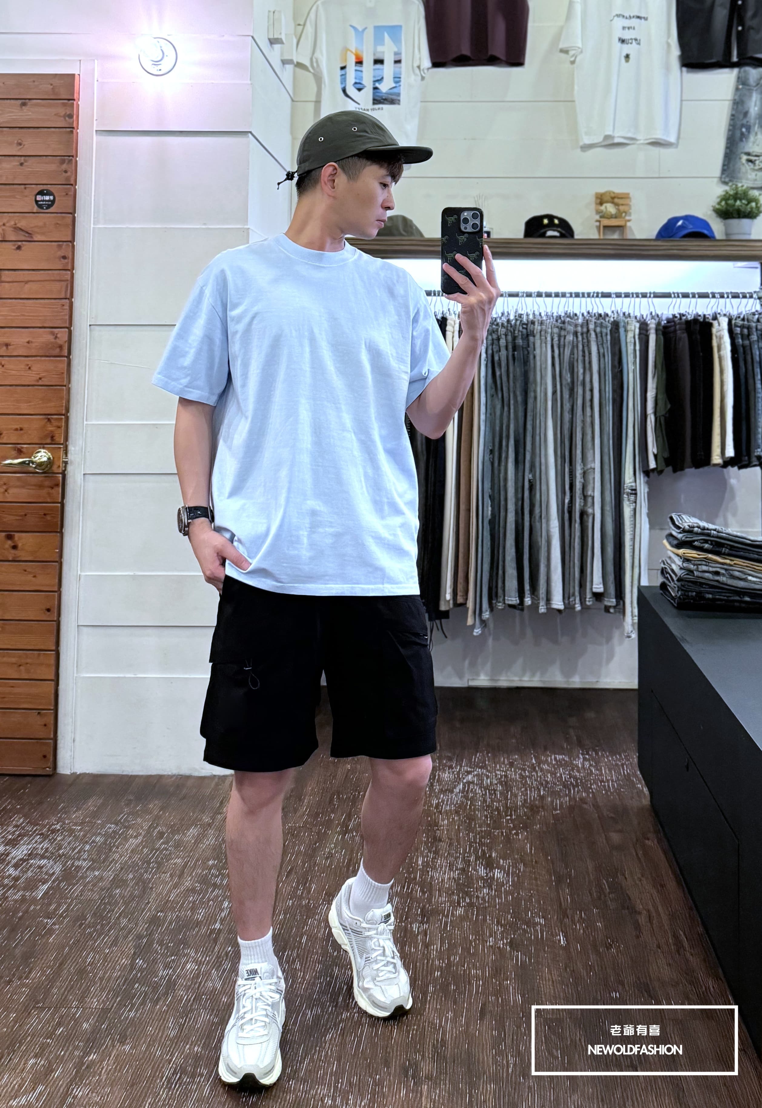 『新品上市』重磅純色全素水洗短T(NOF2405S002)-淺藍