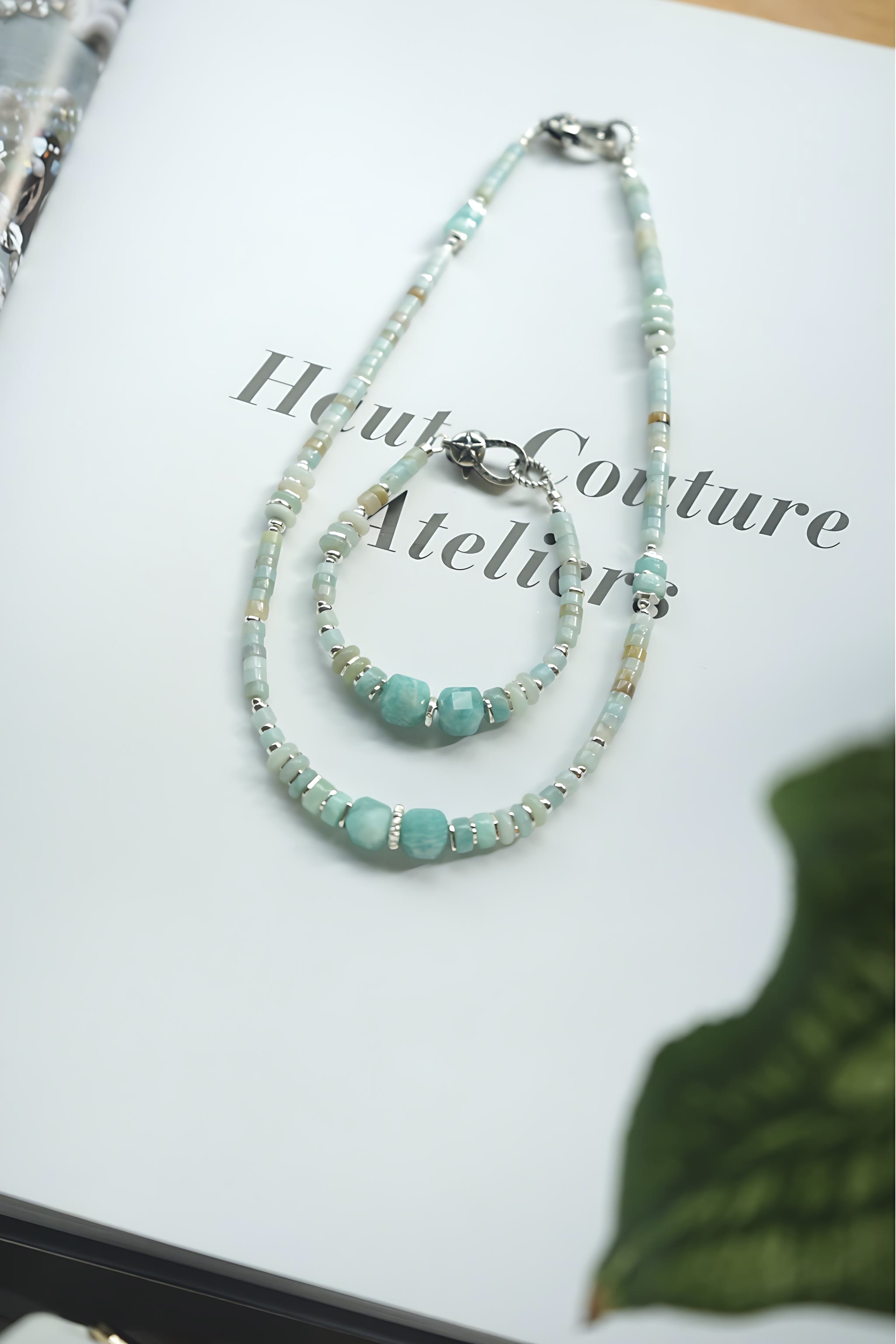 COLE COOL natural Amazonite necklace fresh style