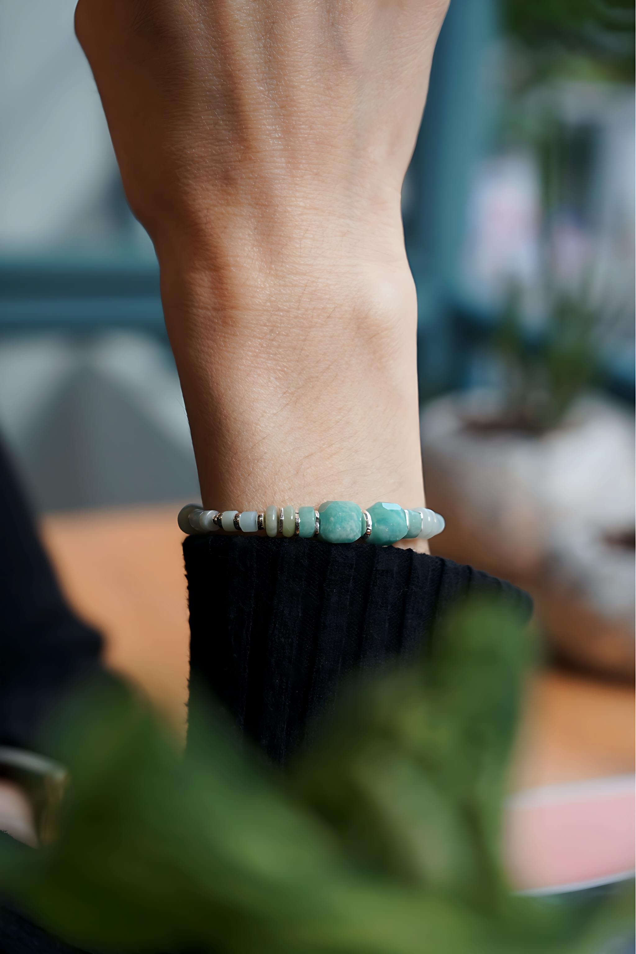 COLE COOL natural Amazonite necklace fresh style