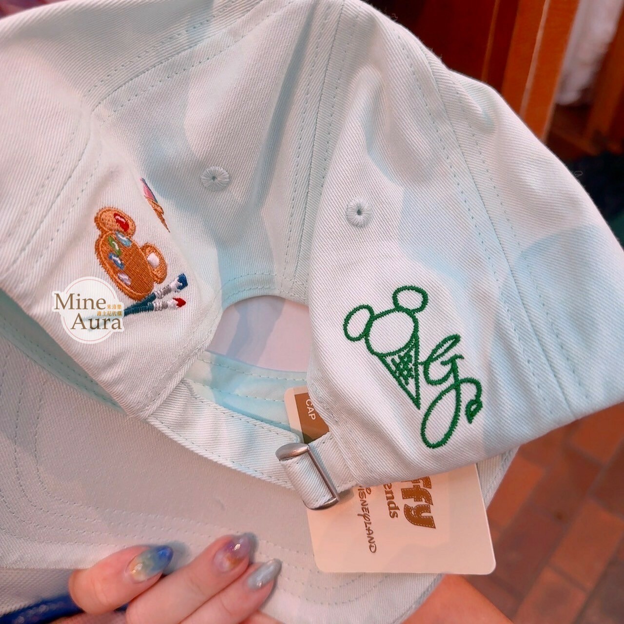 傑拉托尼 畫家貓 Gelatoni 大頭刺繡圖案 棒球帽 帽子 -香港迪士尼樂園