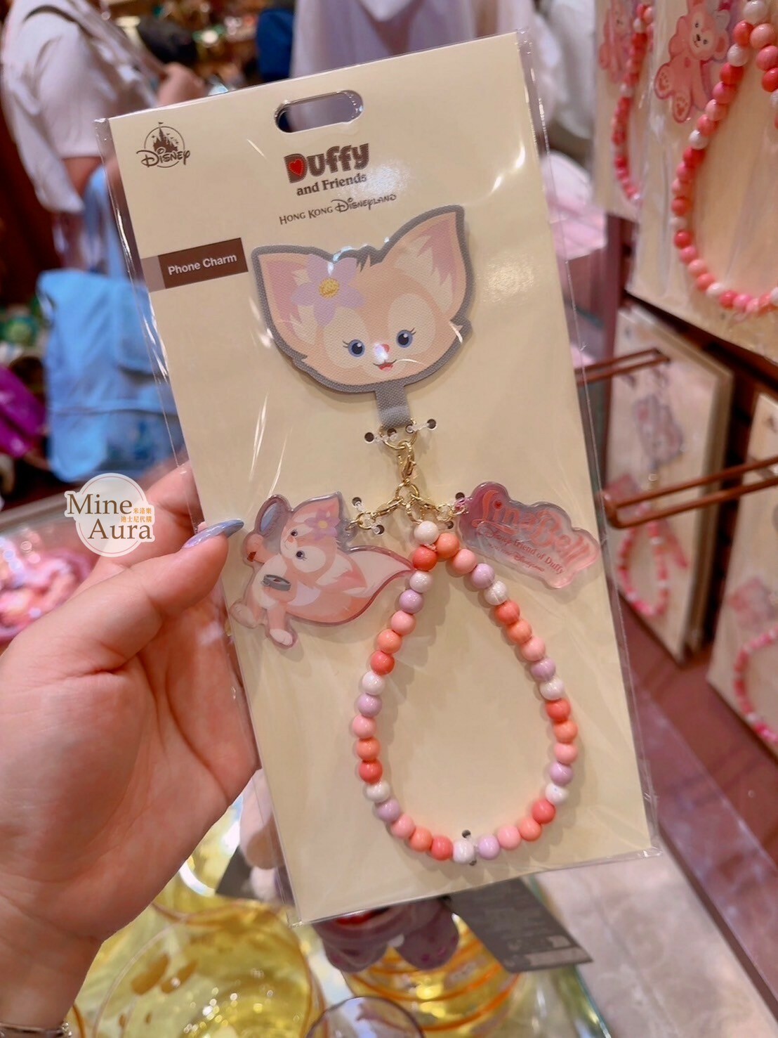 玲娜貝兒 Lina bell 大頭造型 串珠設計 手機掛繩 -香港迪士尼樂園