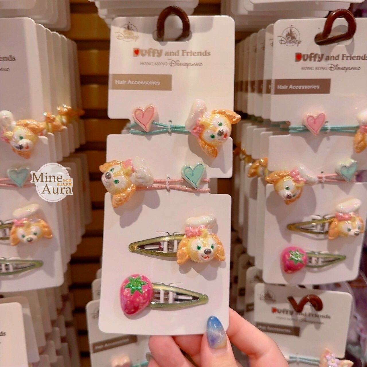 可琦安 餅乾 CookieAnn 立體大頭造型 髮飾組 髮夾 髮束 -香港迪士尼樂園