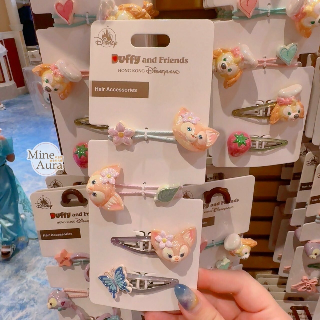 玲娜貝兒 Lina bell 立體大頭造型 髮飾組 髮夾 髮束 -香港迪士尼樂園