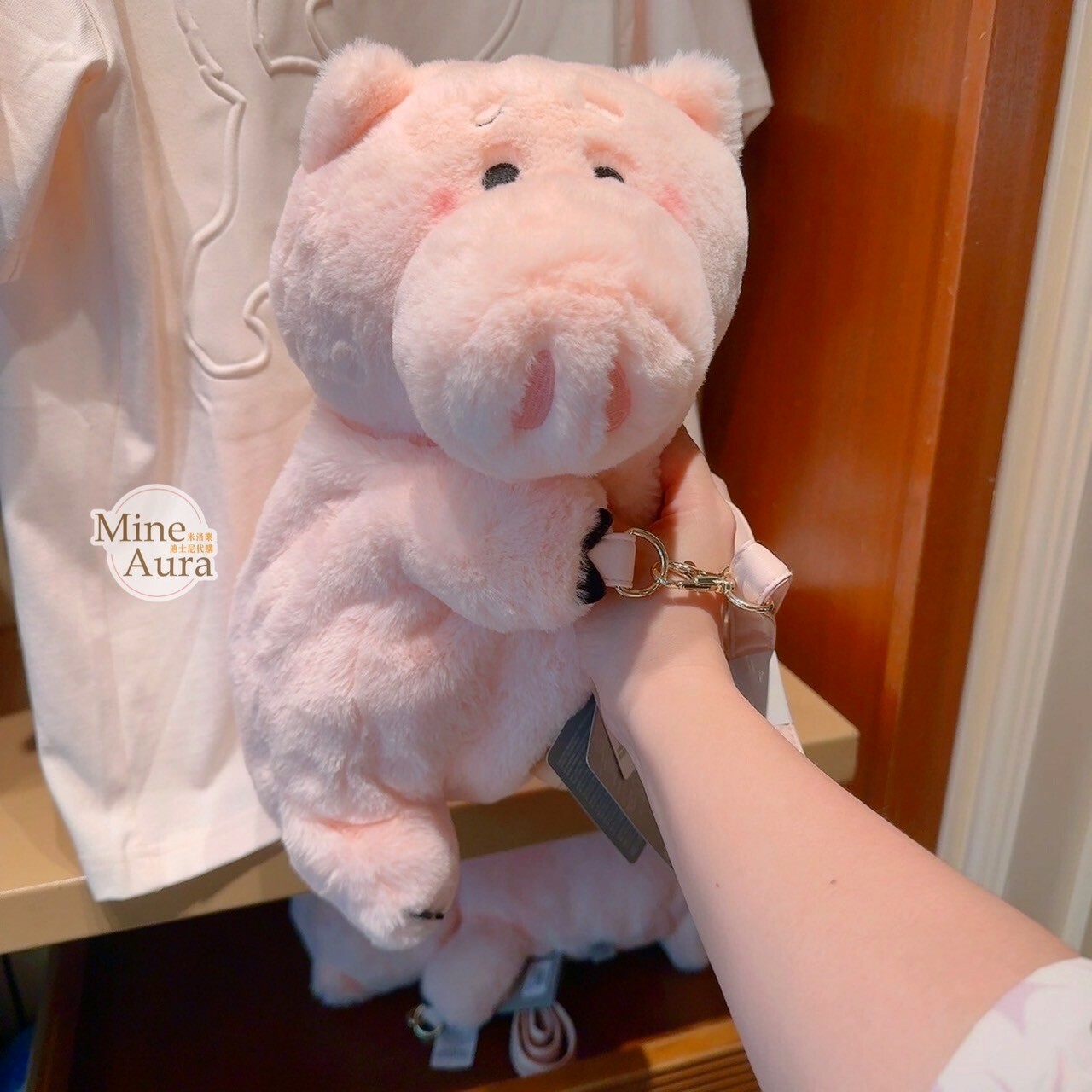 (限時特價) 火腿豬 Ham 絨毛 娃娃 造型 斜背 小包 玩具總動員 Toy Story -上海迪士尼商店