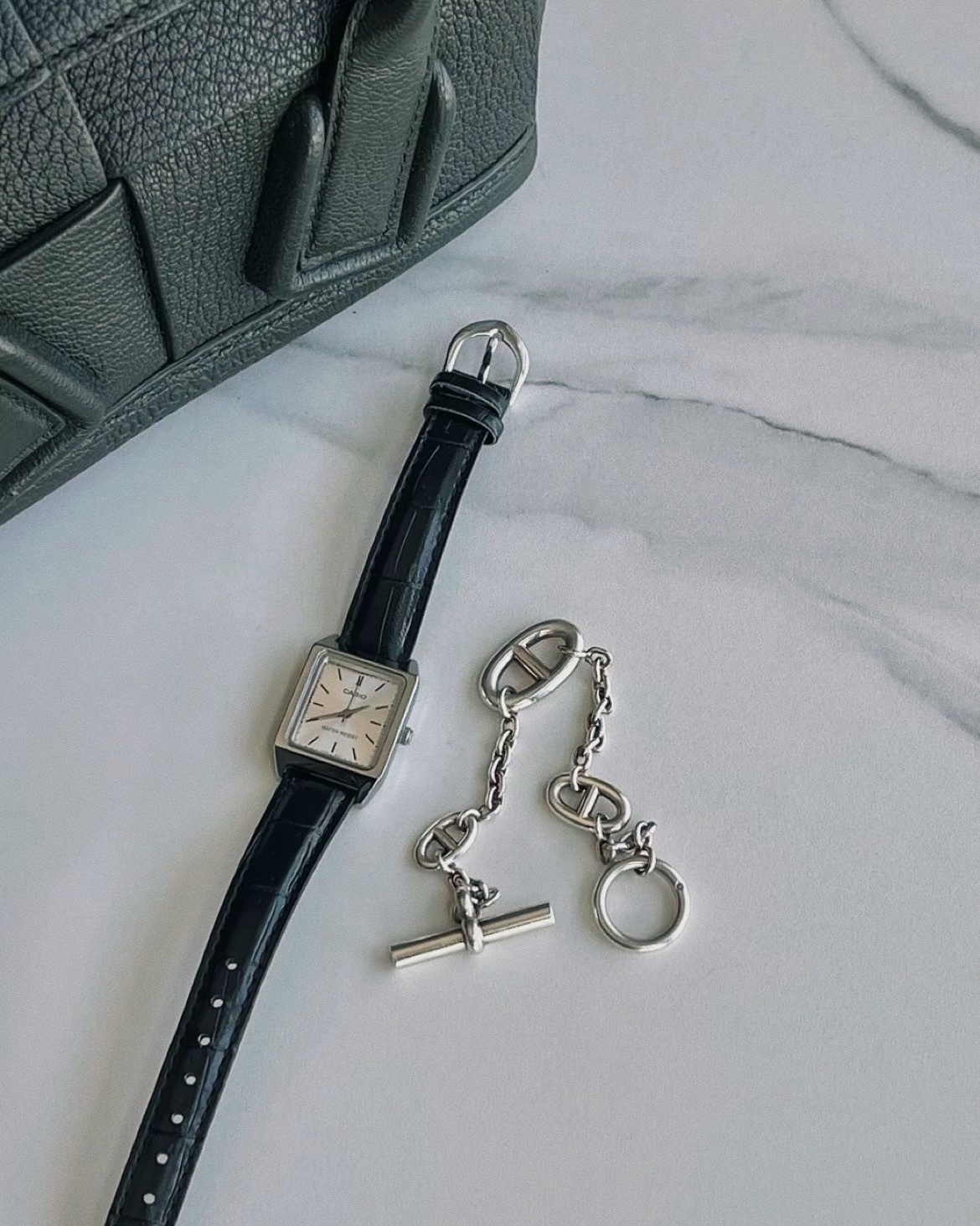 <女孩專屬⌚>Casio Dress 卡西歐 小方表 石英機芯 皮革 女錶 手錶 經典黑