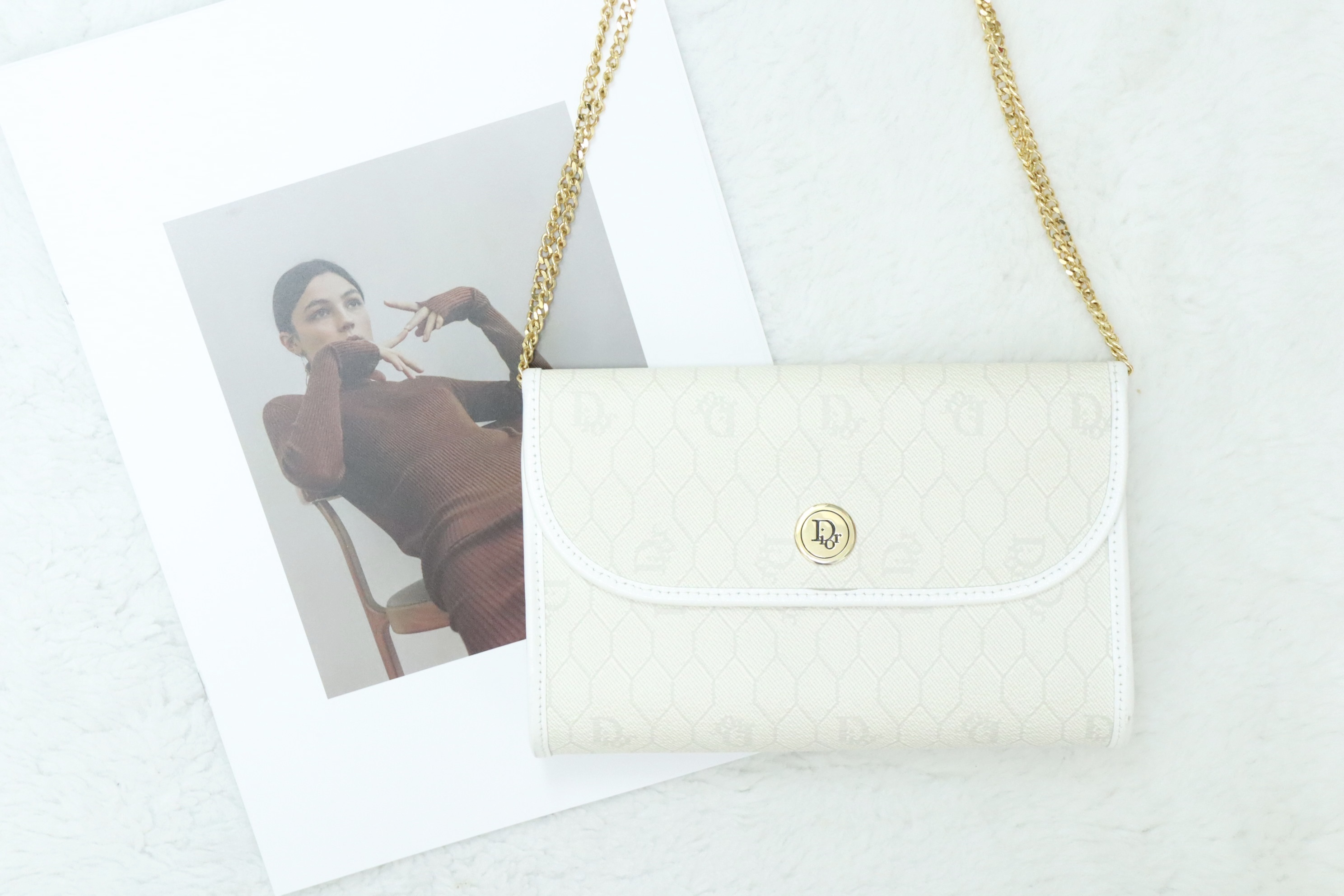 Dior白色斜孭袋🤍