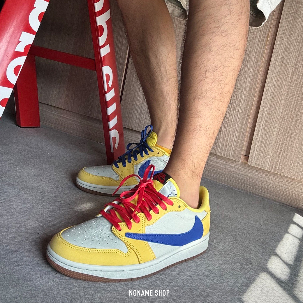 TRAVIS SCOTT X AIR JORDAN 1 LOW OG "CANARY" 倒勾 聯名 金絲雀 (女款)