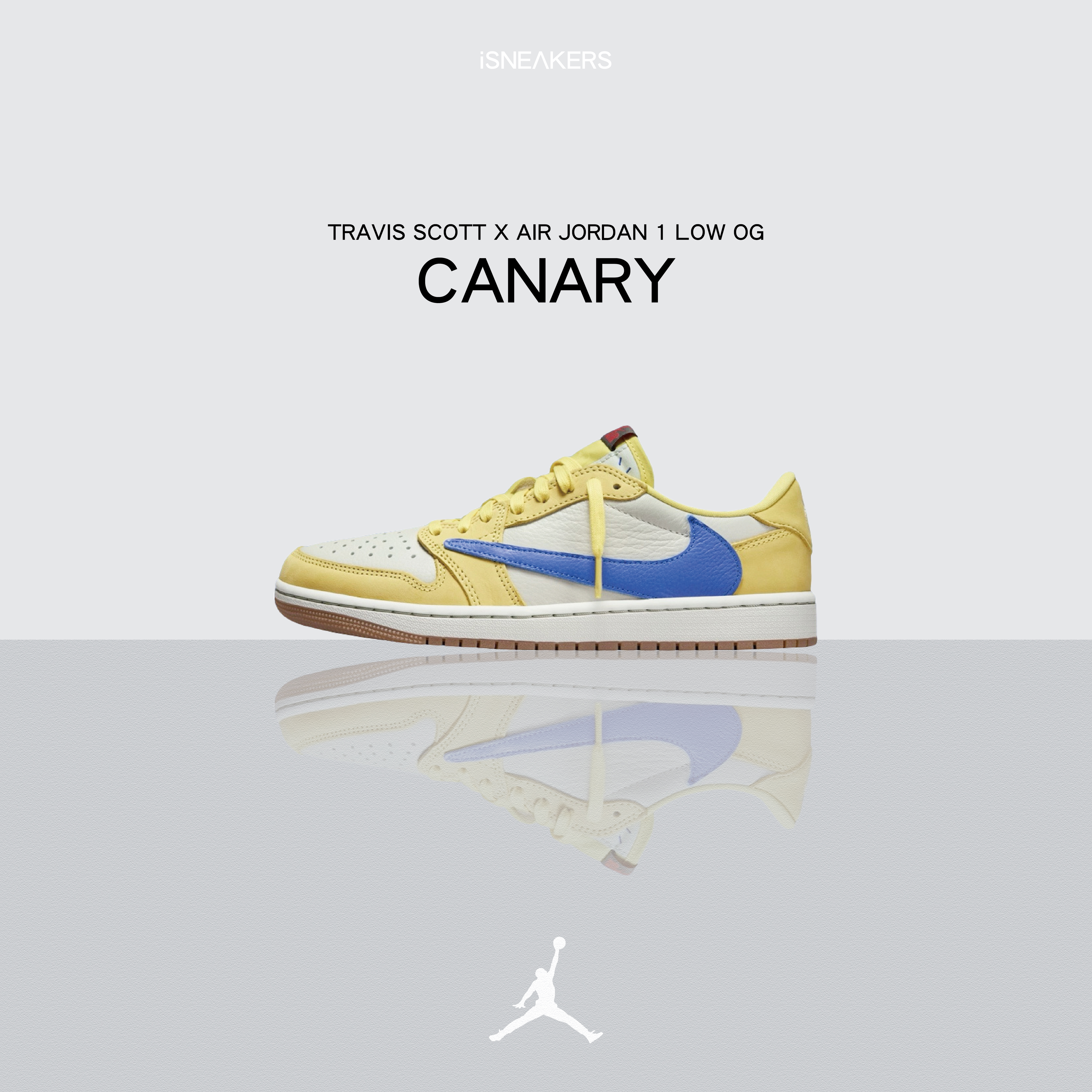 iSNEAKERS｜Travis Scott x Air Jordan 1 Low OG "Canary" 金絲雀黃 DZ4137-700