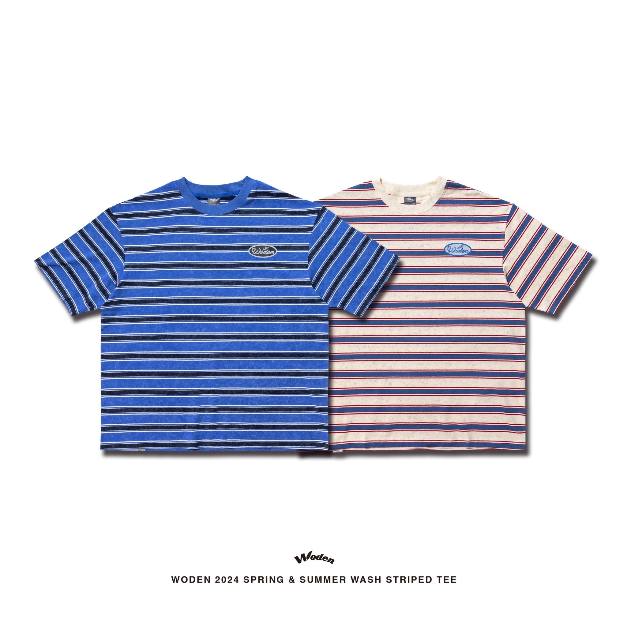 WODEN 2024 Spring & Summer 029 Wash Striped Tee