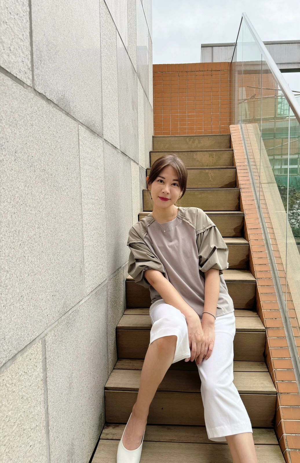 蓬鬆五分袖子特別剪裁上衣【日本直送】