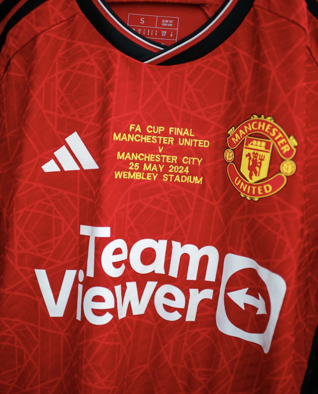 2023 Manchester United FA Cup Final Home Shirt with Nameset + FA Cup Patch