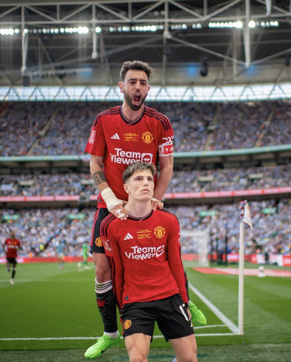 2023 Manchester United FA Cup Final Home Shirt with Nameset + FA Cup Patch
