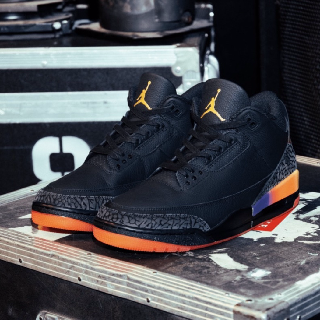 Nike Air Jordan 3 Retro x J Balvin Rio 黑橘 爆裂紋 笑臉 聯名款 雷鬼王子