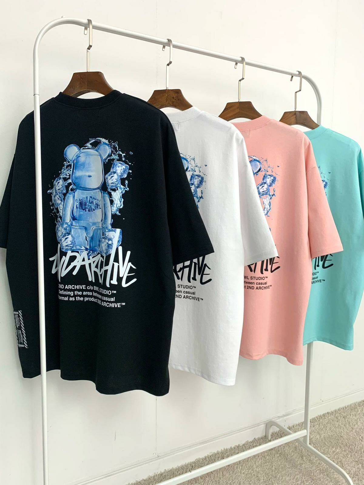 熊仔圖案英文字短袖Tee 2nd-130T