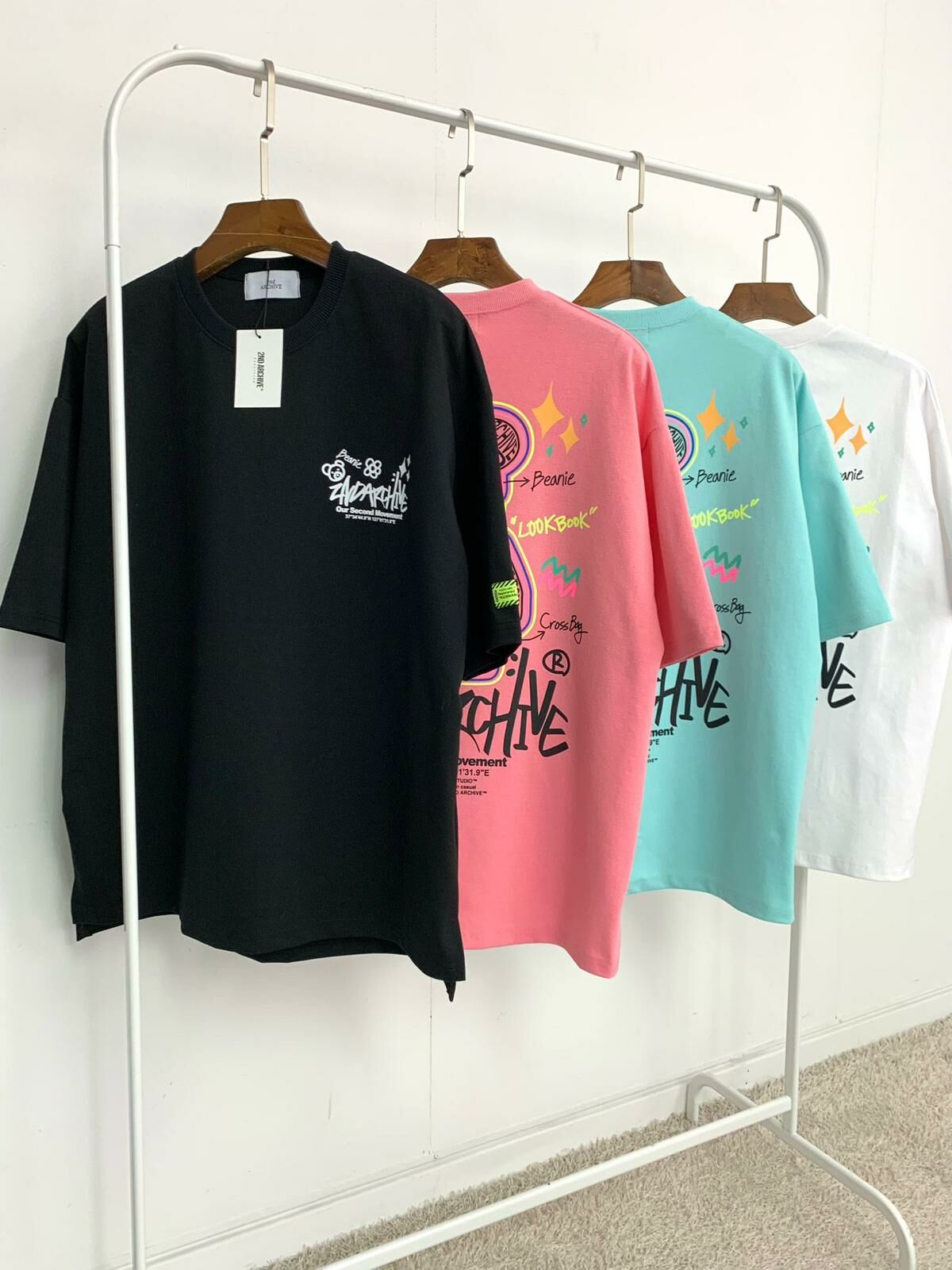 熊仔圖案英文字短袖Tee 2nd-131T