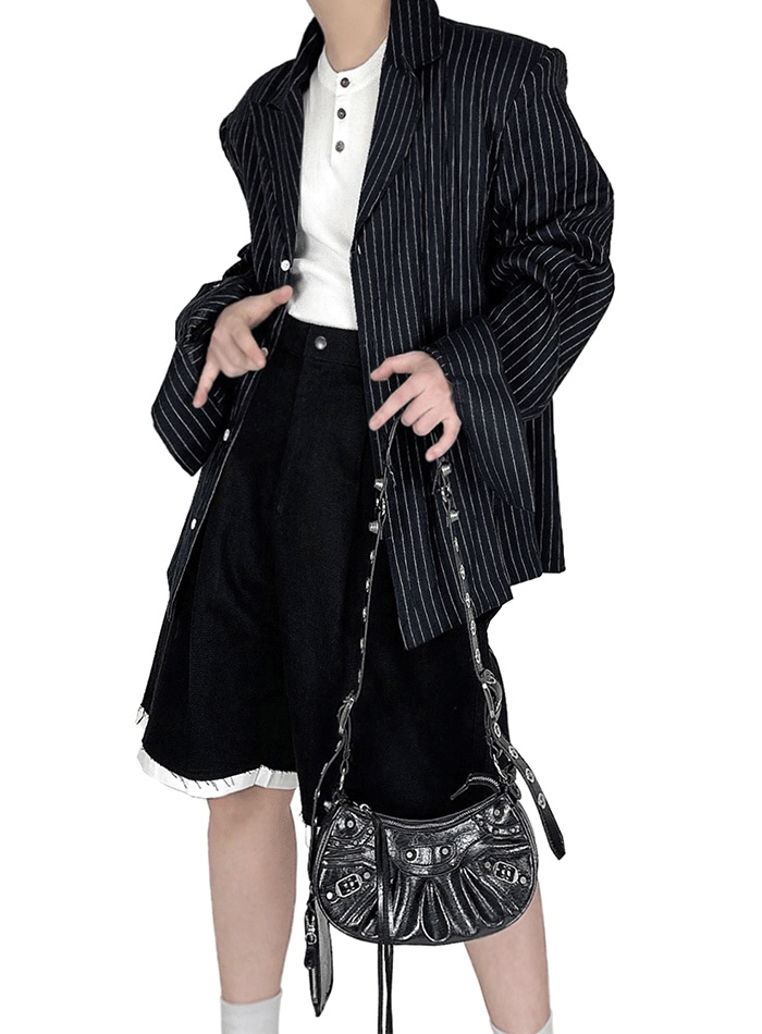 觸感亞麻襯衫西裝外套