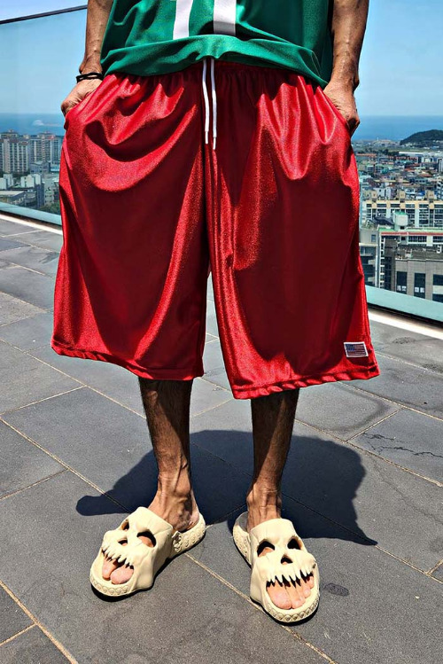 星條旗刺繡運動拳擊短褲