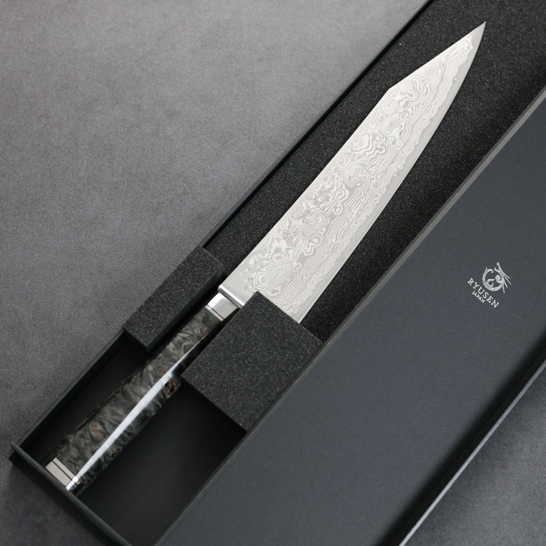 龍泉刃物 煌黑龍MT 牛刀 210mm SG2 99層鎳染大馬士革