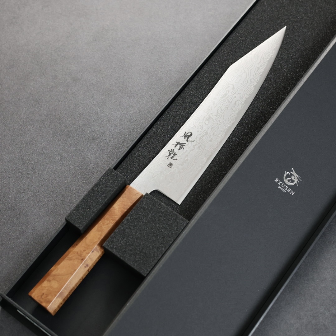 龍泉刃物 風格龍 牛刀 210mm ATS314鋼 63層大馬士革