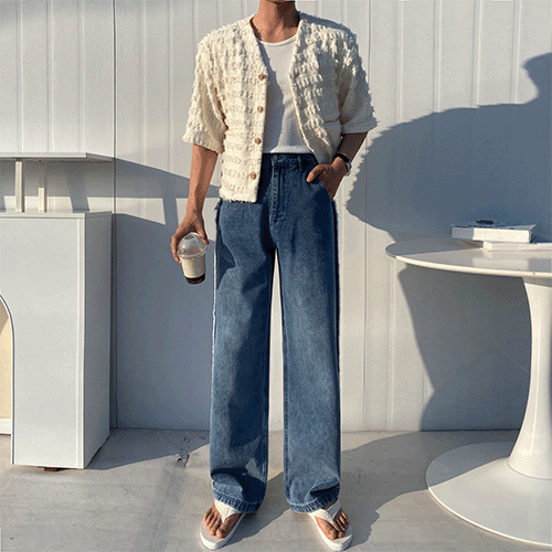 國王粗花呢短袖夾克