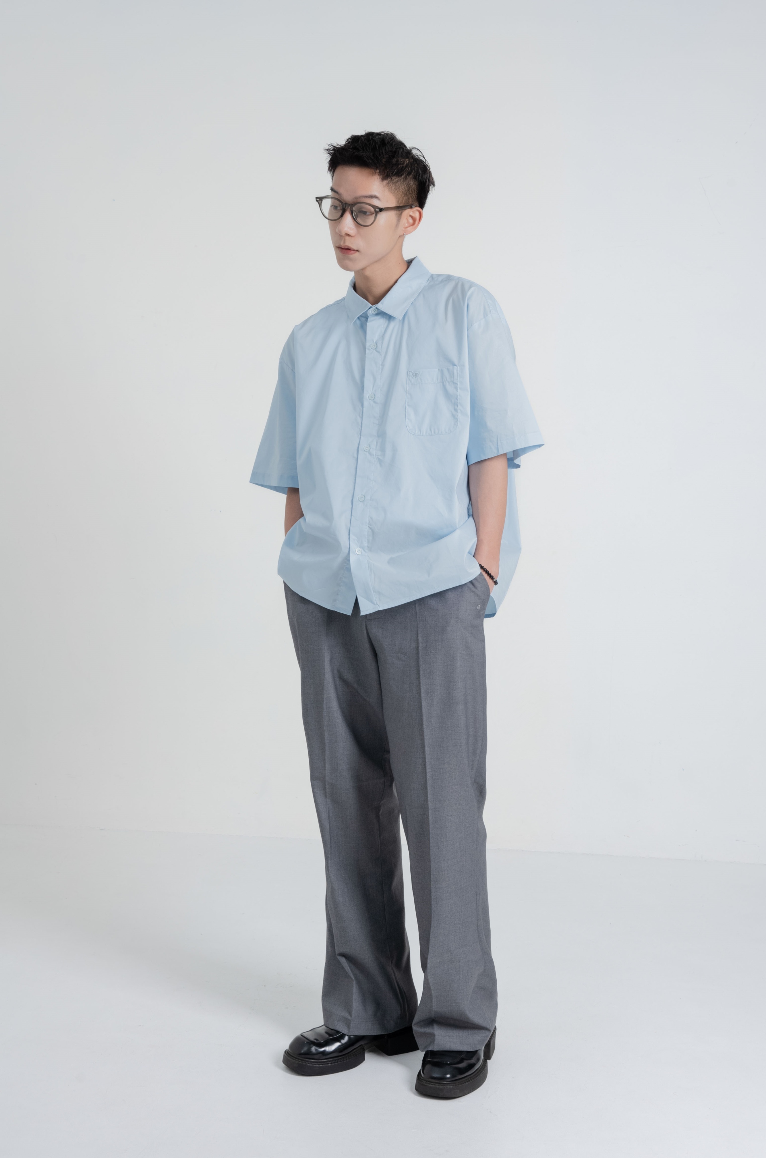 SIMON MADE BW-2406 經典 西裝 闊腿褲