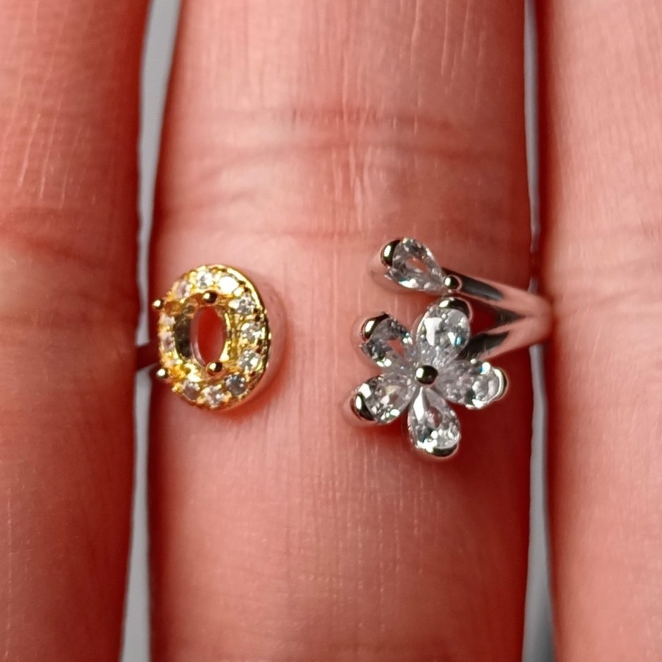 女戒橢圓3*4mm空托