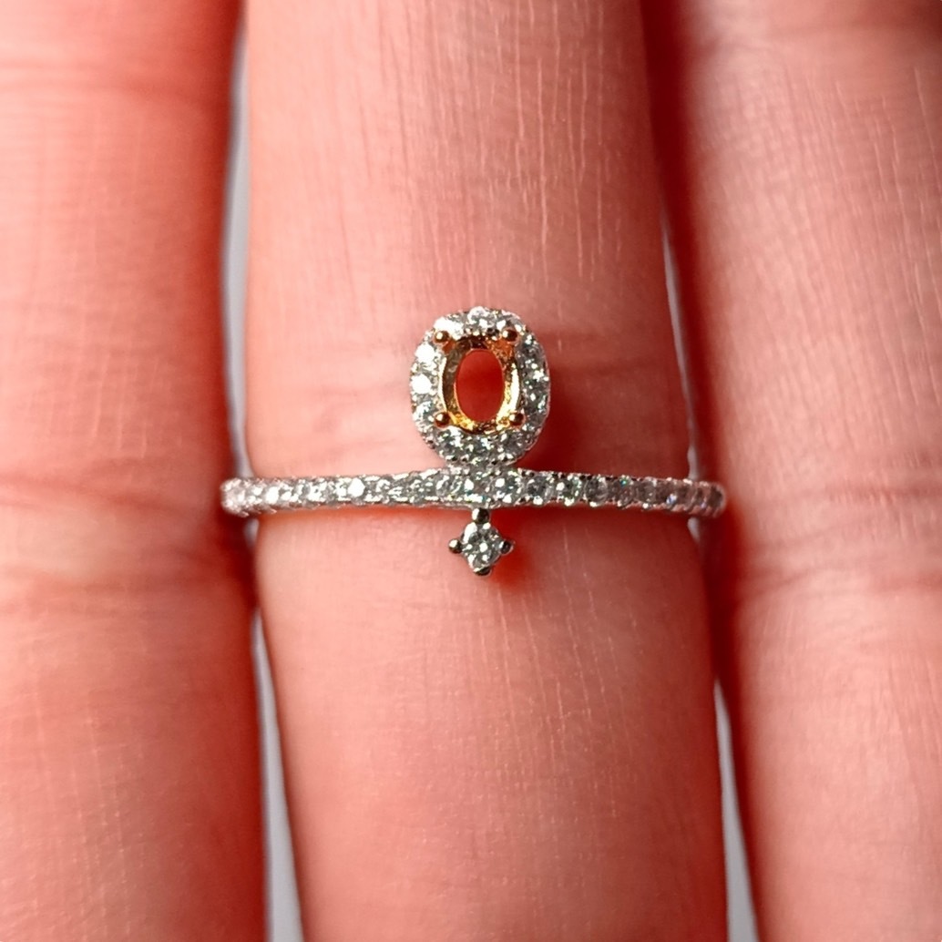 女戒橢圓3*4mm空托