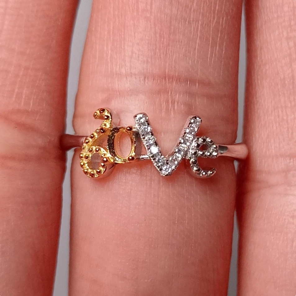 女戒橢圓3*4mm空托