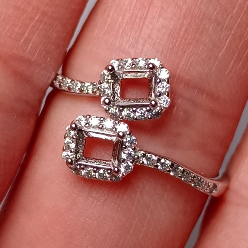 女戒方形3*4mm空托