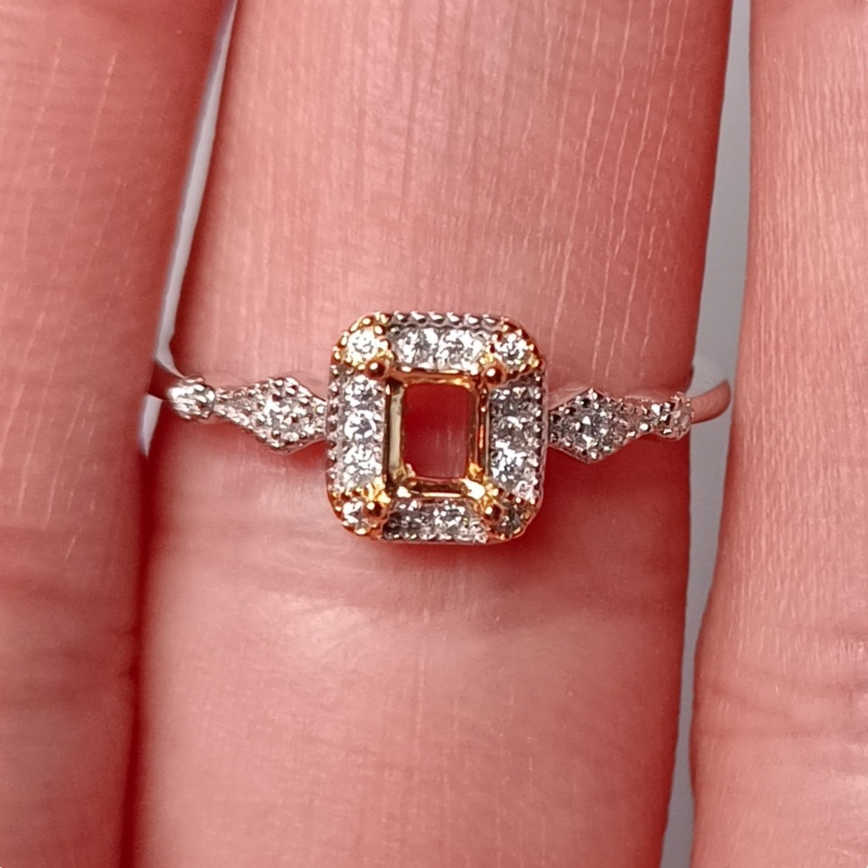 女戒方形3*4mm空托