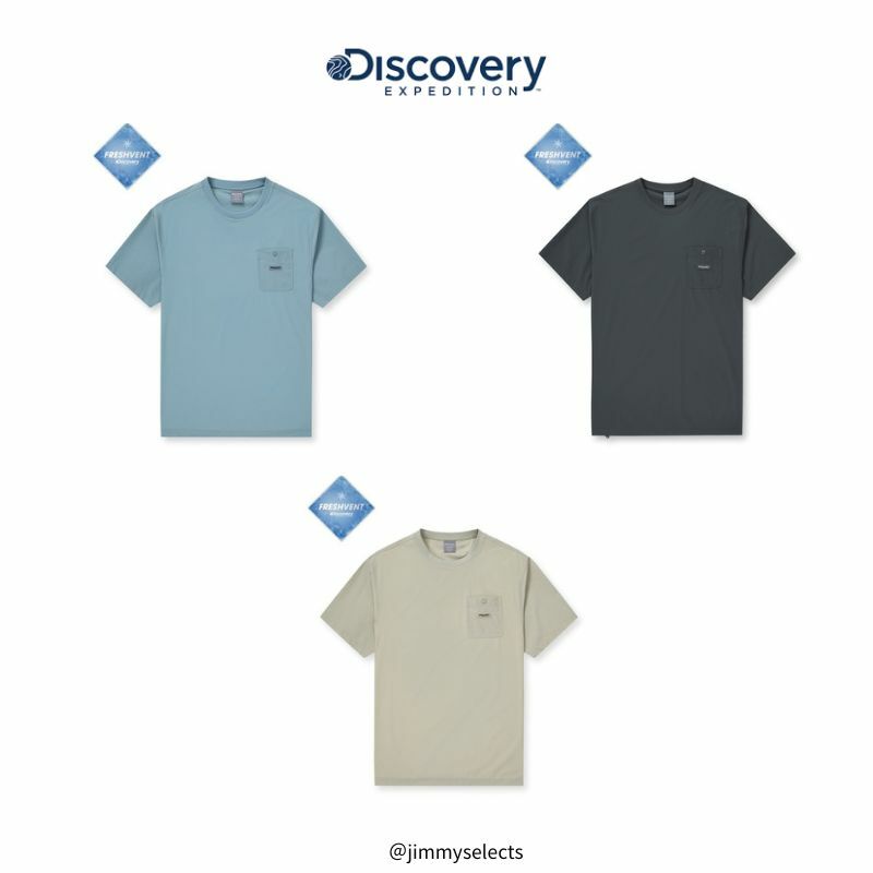 【代購】Discovery 胸口口袋梭織短袖 T 恤 DMRS81043-BGD