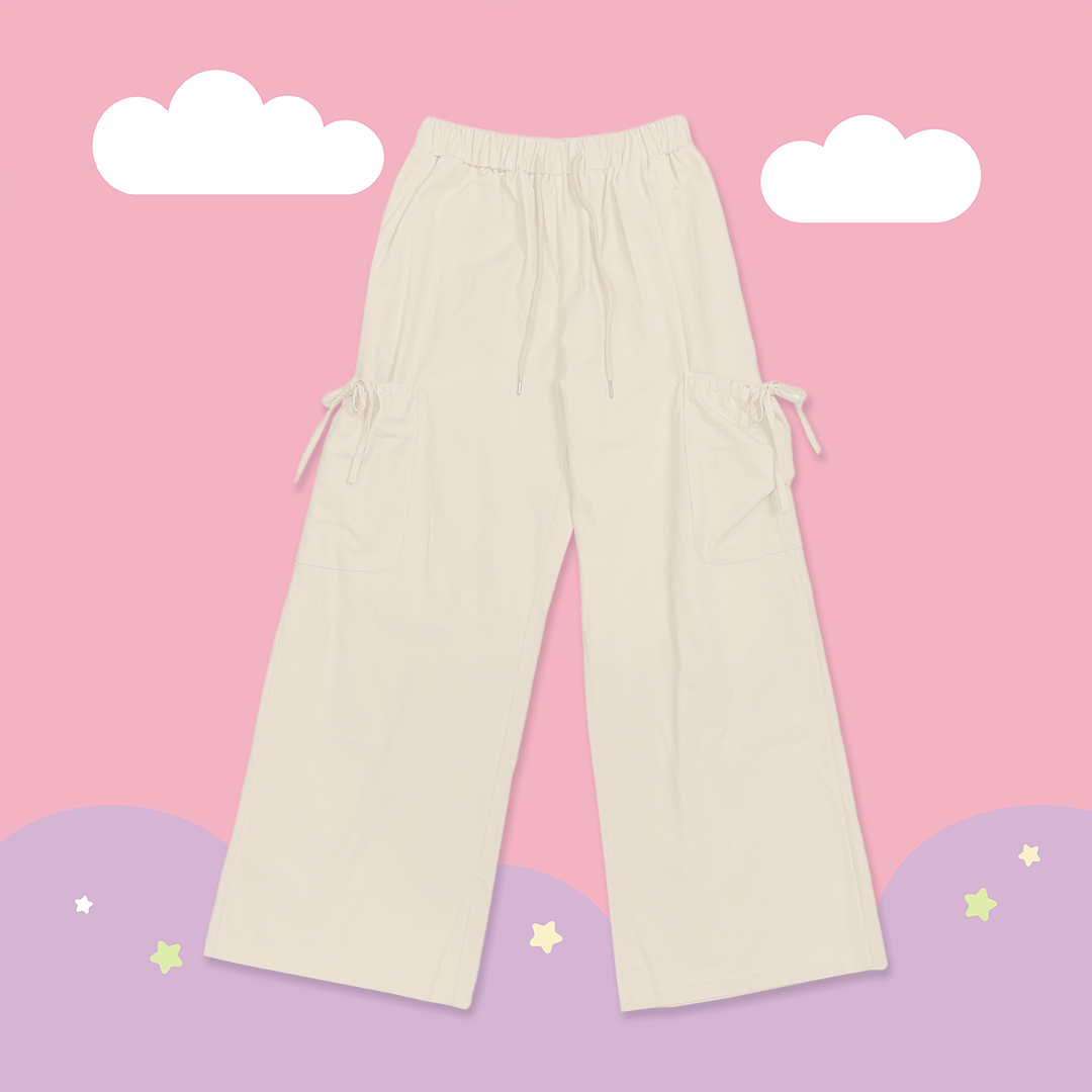 こ♡こ 蝴蝶結側邊口袋休閒長褲