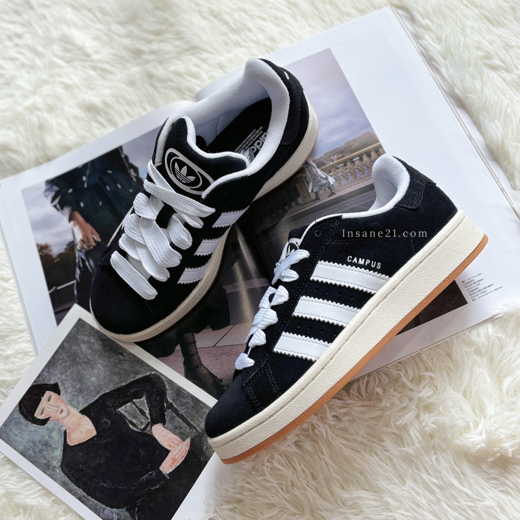 ADIDAS CAMPUS 00S 黑白 男女 休閒鞋 經典 復古 ORIGINALS  麂皮 奶油底 HQ8708