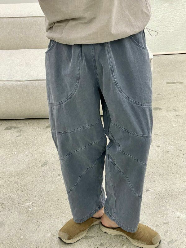 洗水淨色鬆身褲 HIGH FIVE-063P